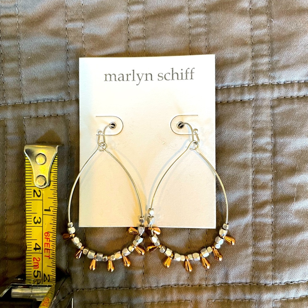 Brand new Marlyn Schiff silver and rose gold earrings. Lightweight.